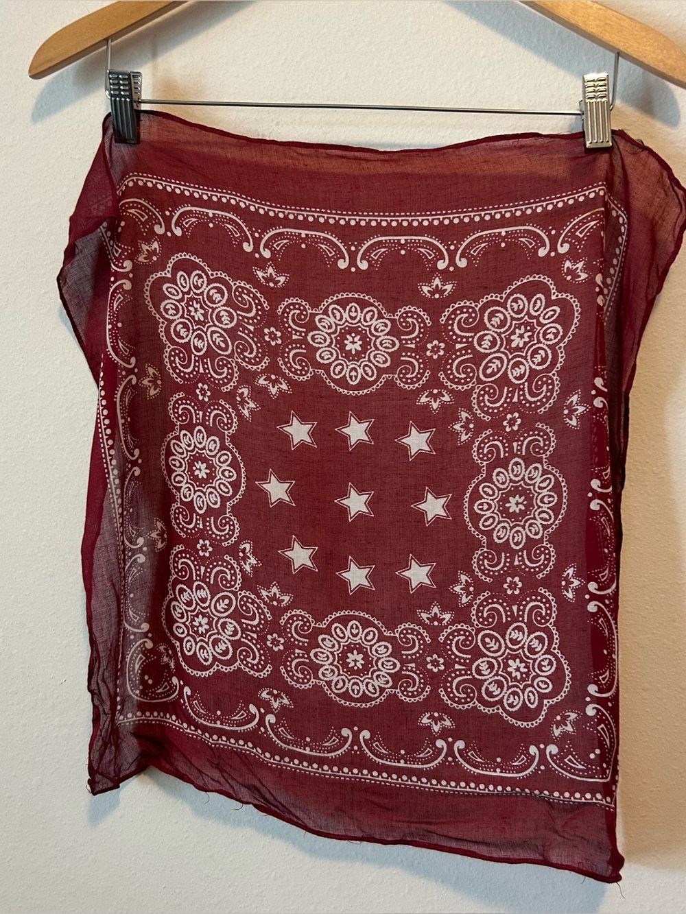 Semi-Sheer  Burgundy Print Women’s Bandanna